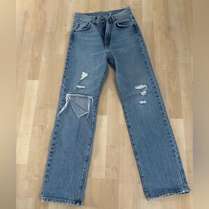 Carmar Los Angeles Blue Straight Leg Ripped Shredded size 27 Jeans denim